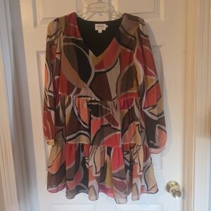 Molly Bracken Premium Women’s Multicolor V-Neck Tiered Dress